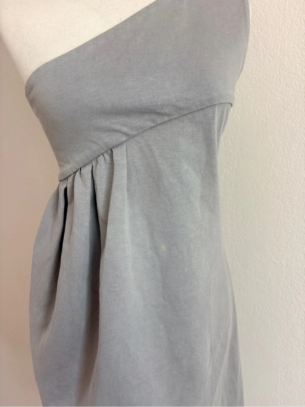 Chloe Grey Cotton One Shoulder Dress